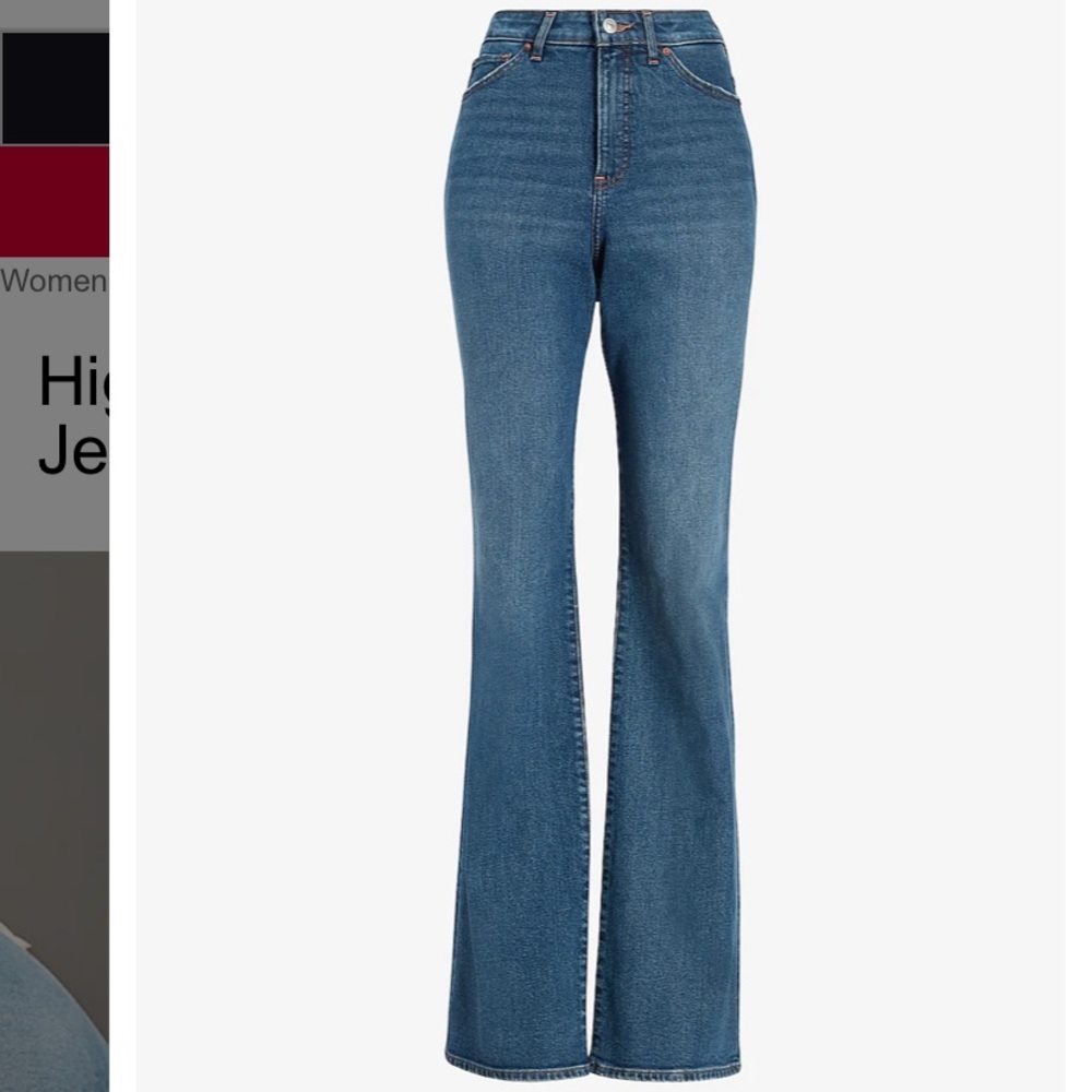 Express High Waisted Curvy Bootcut Jeans 10 Short